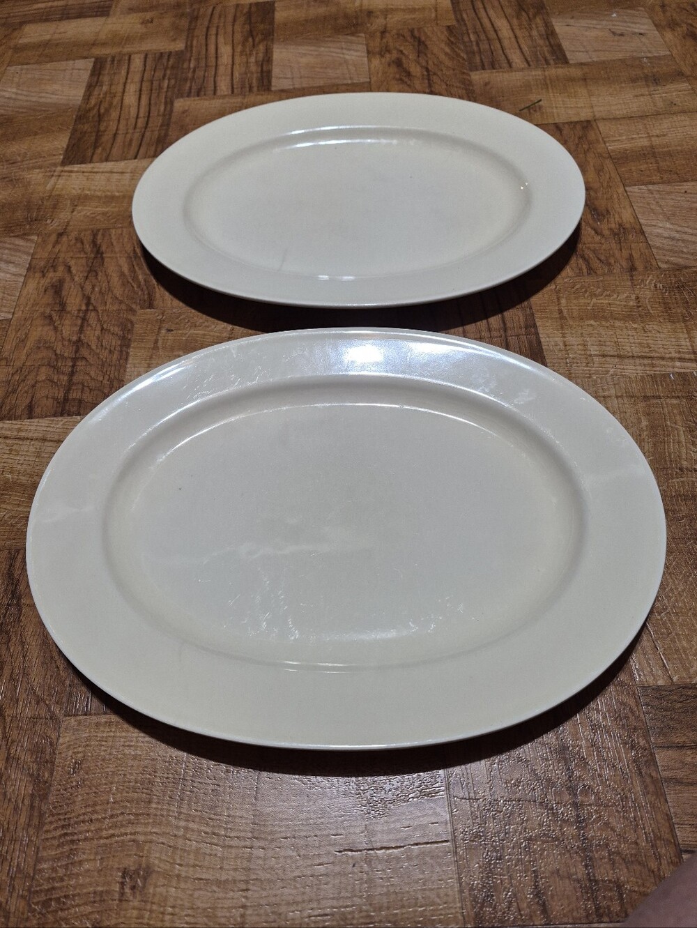 2 Pfaltzgraff Cream Oval Serving Platters